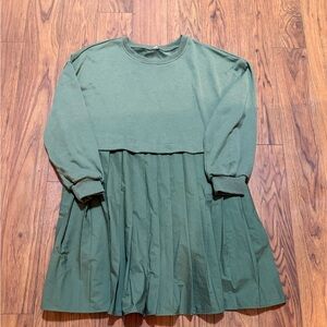 Green Long Sleeve Kids Dress